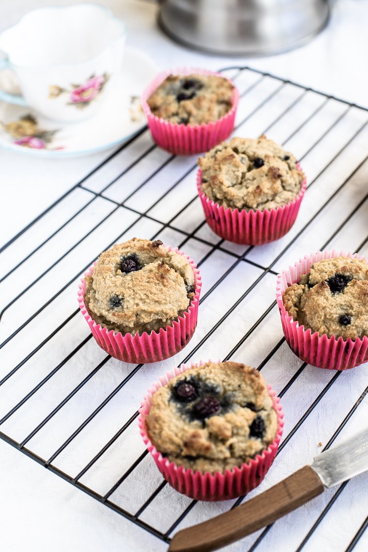 Grain & Dairy Free Blood Orange and Blueberry Muffins