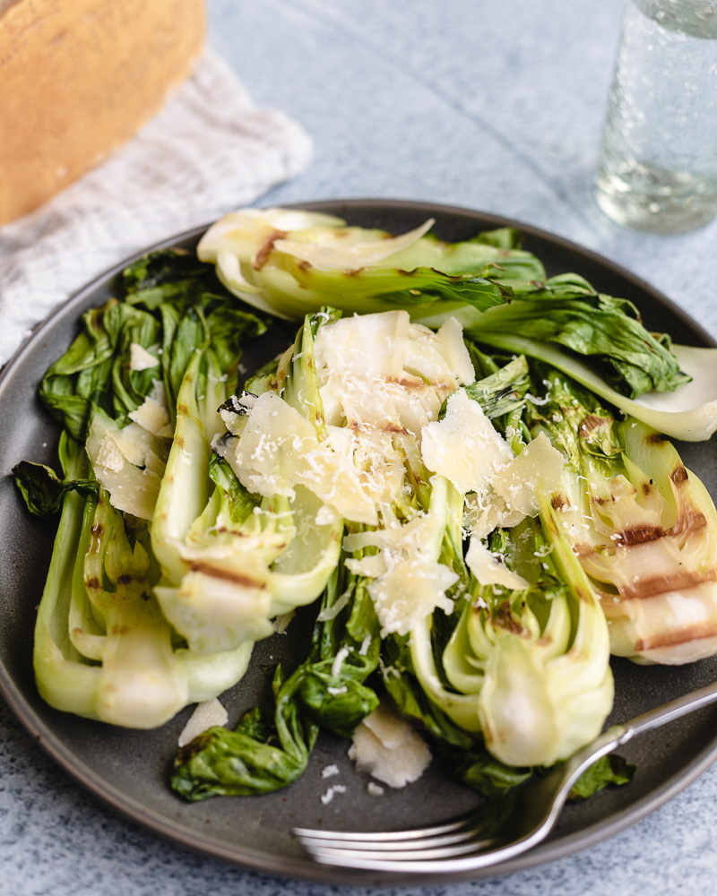 Grilled Bok Choy Caesar Salad